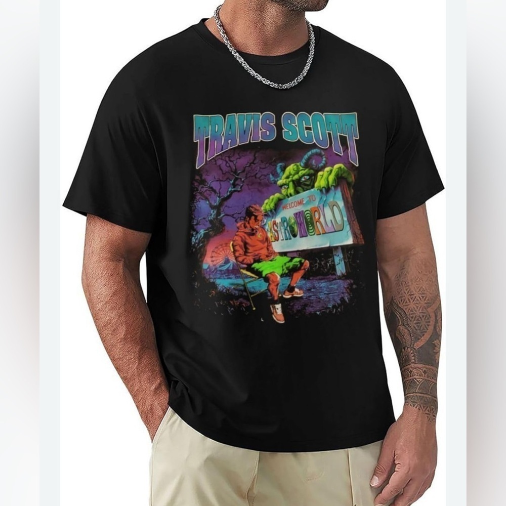 Travis‎ Scott welcome to Astro world tee shirt sz medium